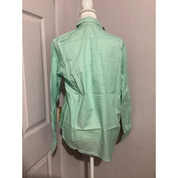 Everlane The Silky Cotton Relaxed Long Sleeve Button Up Shirt Striped Mint 0Flaw - Picture 7 of 9